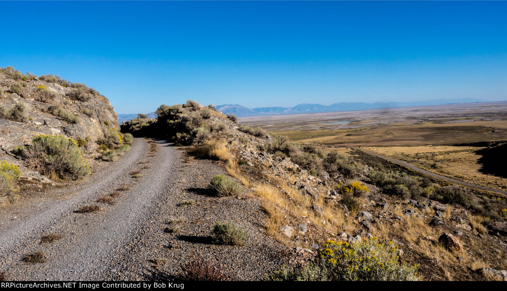 Golden Spike National Historic Site has set up a one-way drive visitors can do in their cars along the original Union Pacific ROW.  